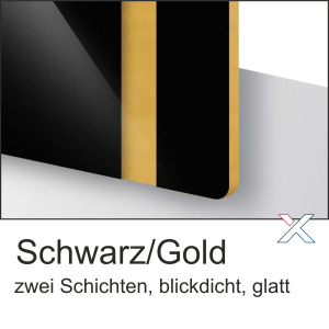 TroLase glänzend Schwarz/Gold 1,6mm